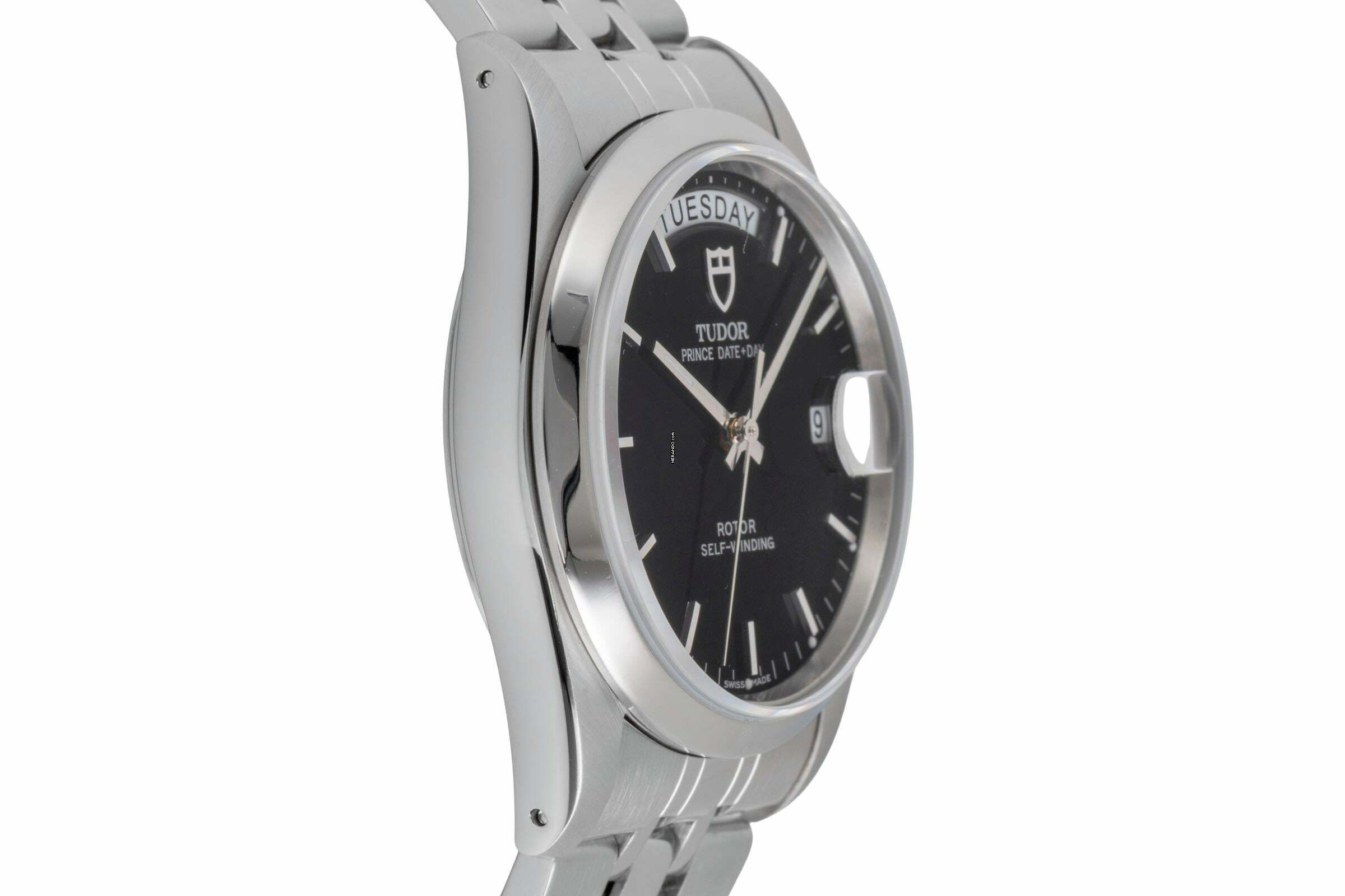 Thumbnail von Tudor Prince Date Day Black Dial Edelstahl Automatik Ref. 76200 Papiere