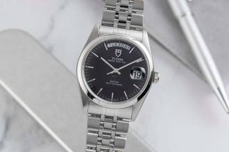 Thumbnail von Tudor Prince Date Day Black Dial Edelstahl Automatik Ref. 76200 Papiere