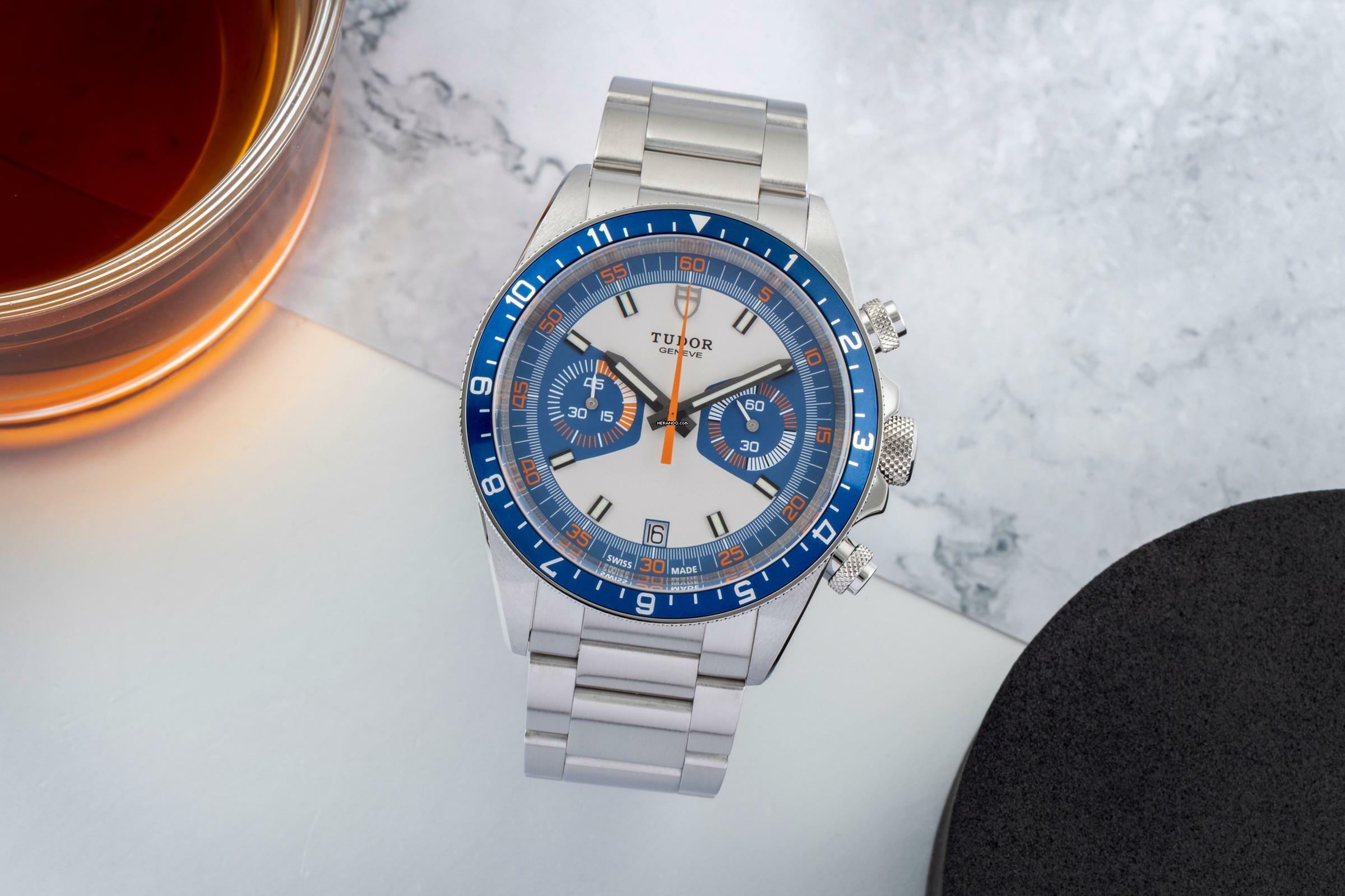 Thumbnail von Tudor Heritage Chrono Blue Chronograph Blue Automatik Edelstahl Ref. 70330B B&P 2022