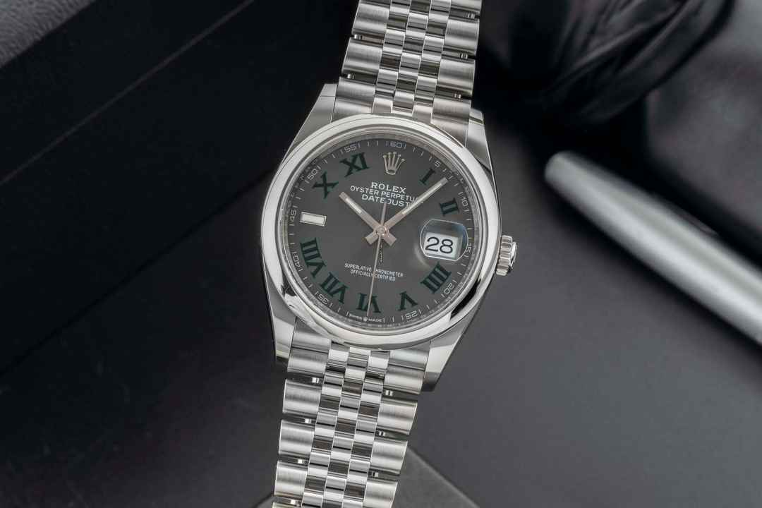  Rolex Datejust 36 Wimbledon Dial Edelstahl Automatik Herrenuhr Ref. 126200 B&P 