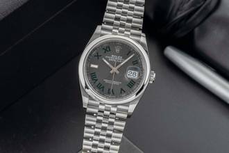 Thumbnail von Rolex Datejust 36 Wimbledon Dial Edelstahl Automatik Herrenuhr Ref. 126200 B&P