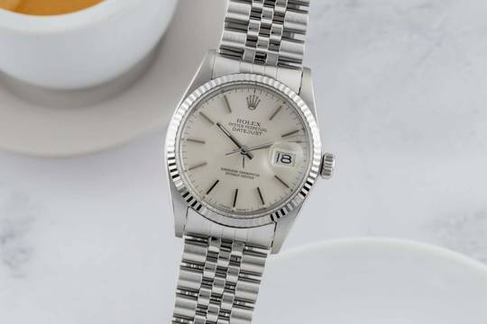  Rolex Datejust 36 Stahl / Weissgold Automatik Herrenuhr Ref. 16014 Klassiker 