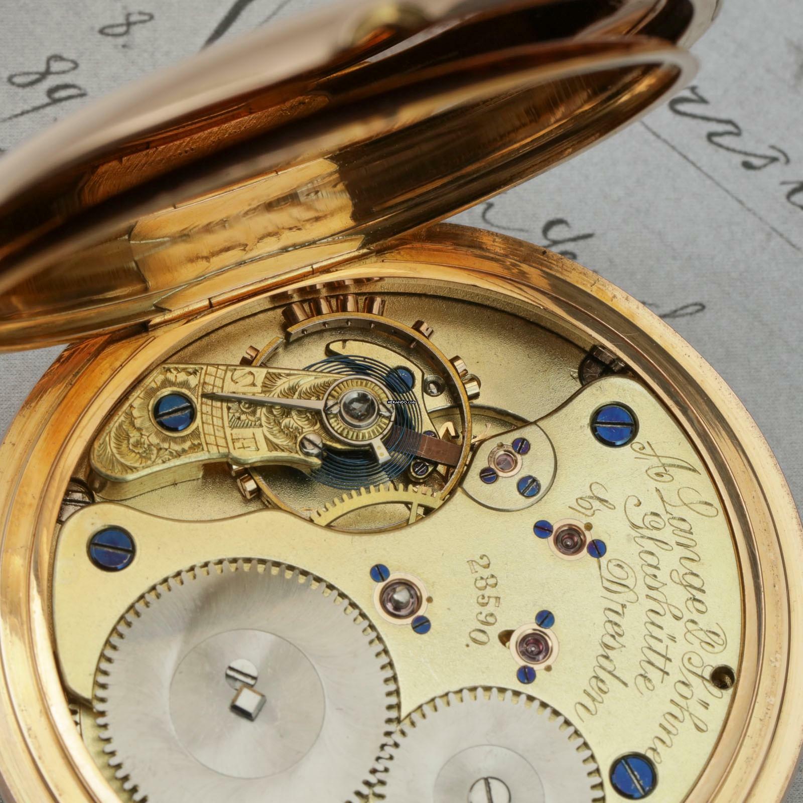 Thumbnail von A. Lange & Söhne Qualität 1A 18k Gold Taschenuhr-Original Etui und Zertifikat 1889 Diamant BOX und Museums Zertifikat