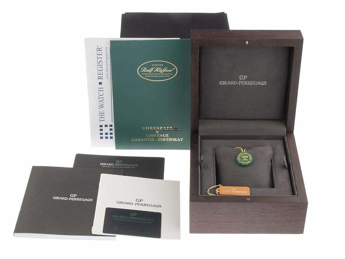 Thumbnail von Girard Perregaux WW.TC World Time Ref.49800-51-151-BACD 2009 Full Set sehr gut Vintage WW.TC World Time Chronograph 18kt Gelbgold 173g Leder Faltschließe