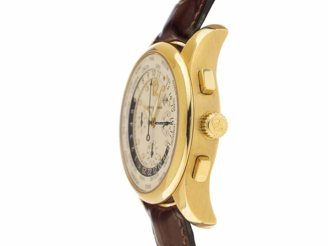 Thumbnail von Girard Perregaux WW.TC World Time Ref.49800-51-151-BACD 2009 Full Set sehr gut Vintage WW.TC World Time Chronograph 18kt Gelbgold 173g Leder Faltschließe