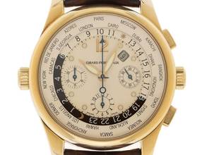 Thumbnail von Girard Perregaux WW.TC World Time Ref.49800-51-151-BACD 2009 Full Set sehr gut Vintage WW.TC World Time Chronograph 18kt Gelbgold 173g Leder Faltschließe