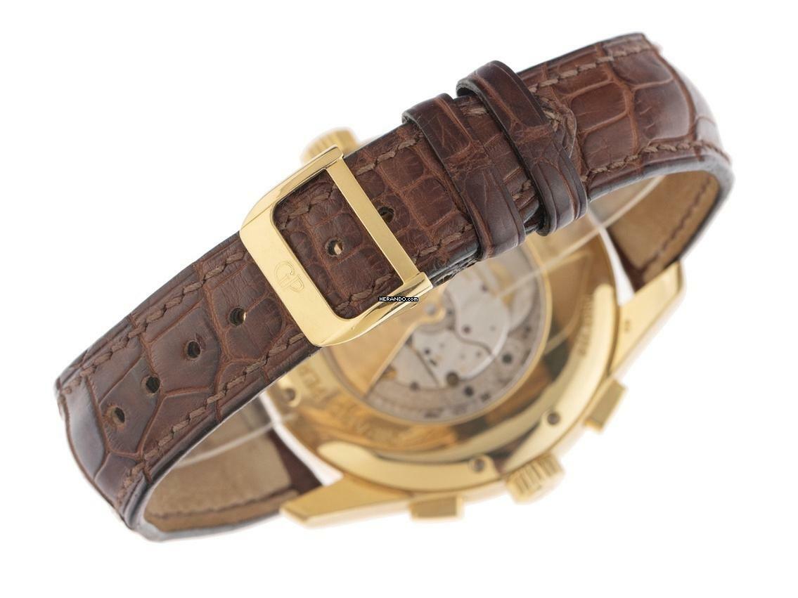 Thumbnail von Girard Perregaux WW.TC World Time Ref.49800-51-151-BACD 2009 Full Set sehr gut Vintage WW.TC World Time Chronograph 18kt Gelbgold 173g Leder Faltschließe