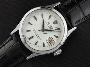 Thumbnail von Rolex Oyster Perpetual Date Roulette Ref.6518 1957 original Box sehr gut Vintage Oyster Perpetual Roulette open 6/9