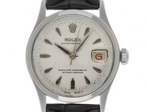 Thumbnail von Rolex Oyster Perpetual Date Roulette Ref.6518 1957 original Box sehr gut Vintage Oyster Perpetual Roulette open 6/9