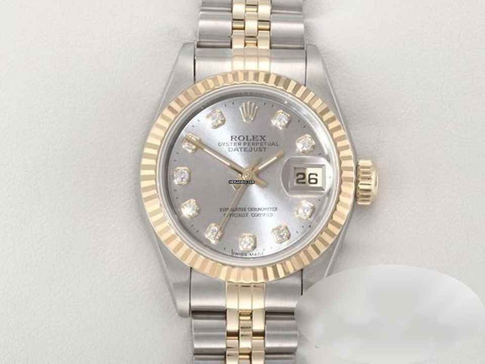  Rolex Lady-Datejust Edelstahl Gelbgold 750 Diamanten Automatik Gold Stahl Damen 