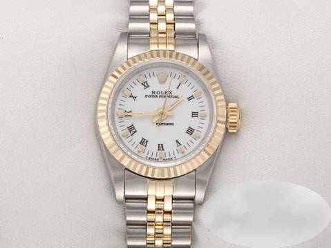  Rolex Oyster Perpetual 26 26mm Stahl Gelbgold 750 Automatik Edelstahl Damen Stainless Steel 18kt Yellow Gold Jubilé-band Oyster White Dial 