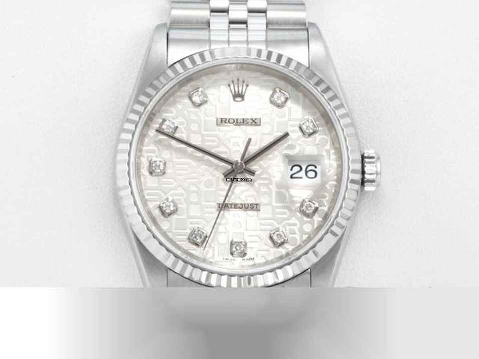  Rolex Datejust 36 36mm 16234 2003 Stahl Weissgold 750 Diamanten Automatik Stainless Steel 18kt White Gold Jubilé-band Chronometer Oyster 