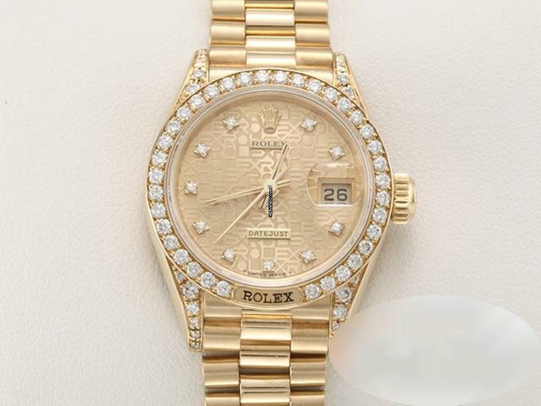  Rolex Lady-Datejust Gelbgold 750 Diamanten Brillanten Automatik Gold Damen 