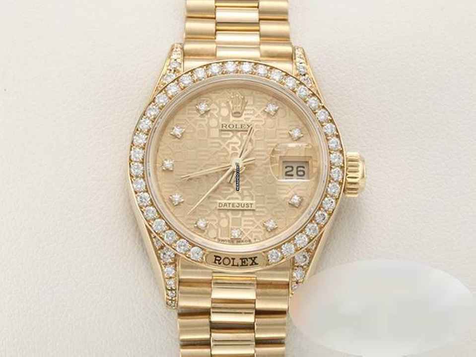  Rolex Lady-Datejust Gelbgold 750 Diamanten Brillanten Automatik Gold Damen 