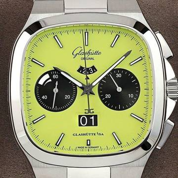  Glashütte Original Seventies Chronograph Panoramadatum Panorama Date NEW FULL SET 