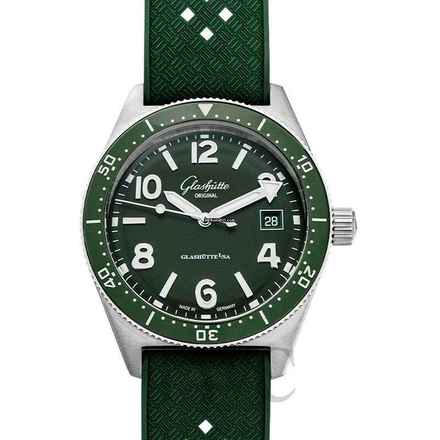  Glashütte Original Green Rubber Strap Watch 39.5mm Dial Glashütte NEW FULL SET 