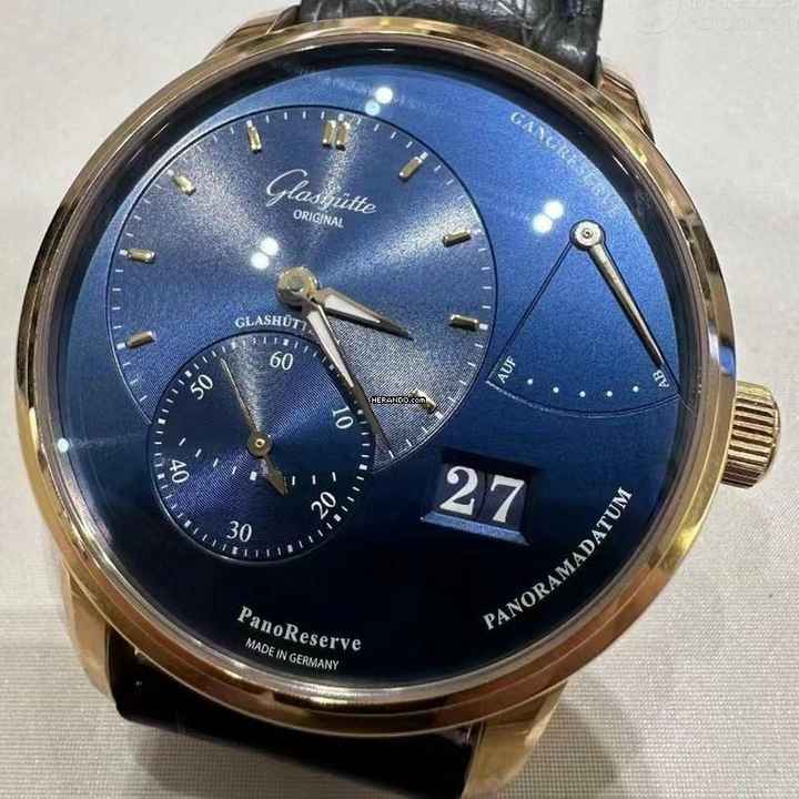  Glashütte Original PanoReserve 40mm Blue NEW FULL SET 