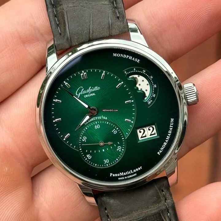  Glashütte Original PanoMaticLunar Green NEW FULL SET 