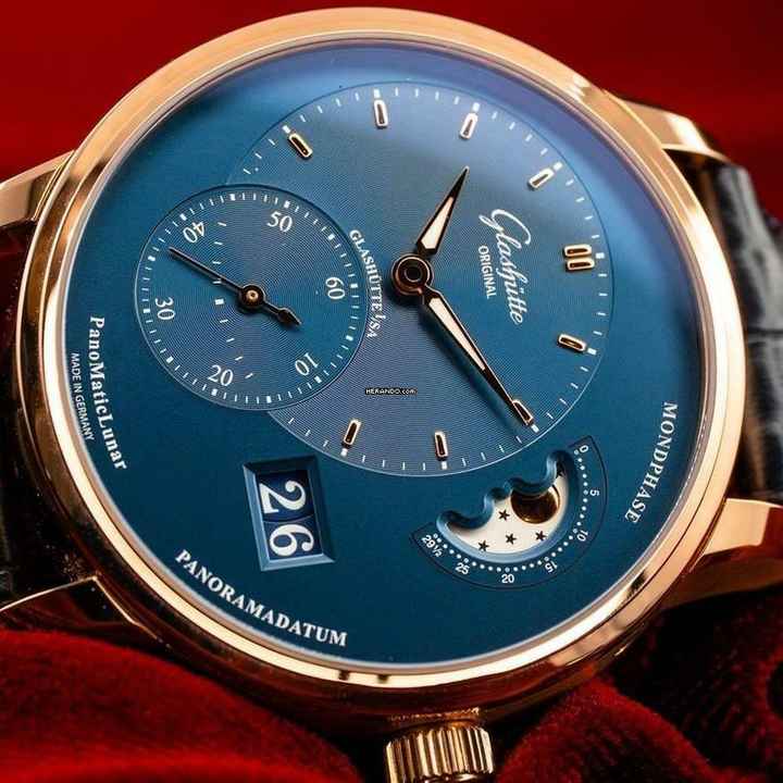  Glashütte Original PanoMaticLunar Blue NEW FULL SET 