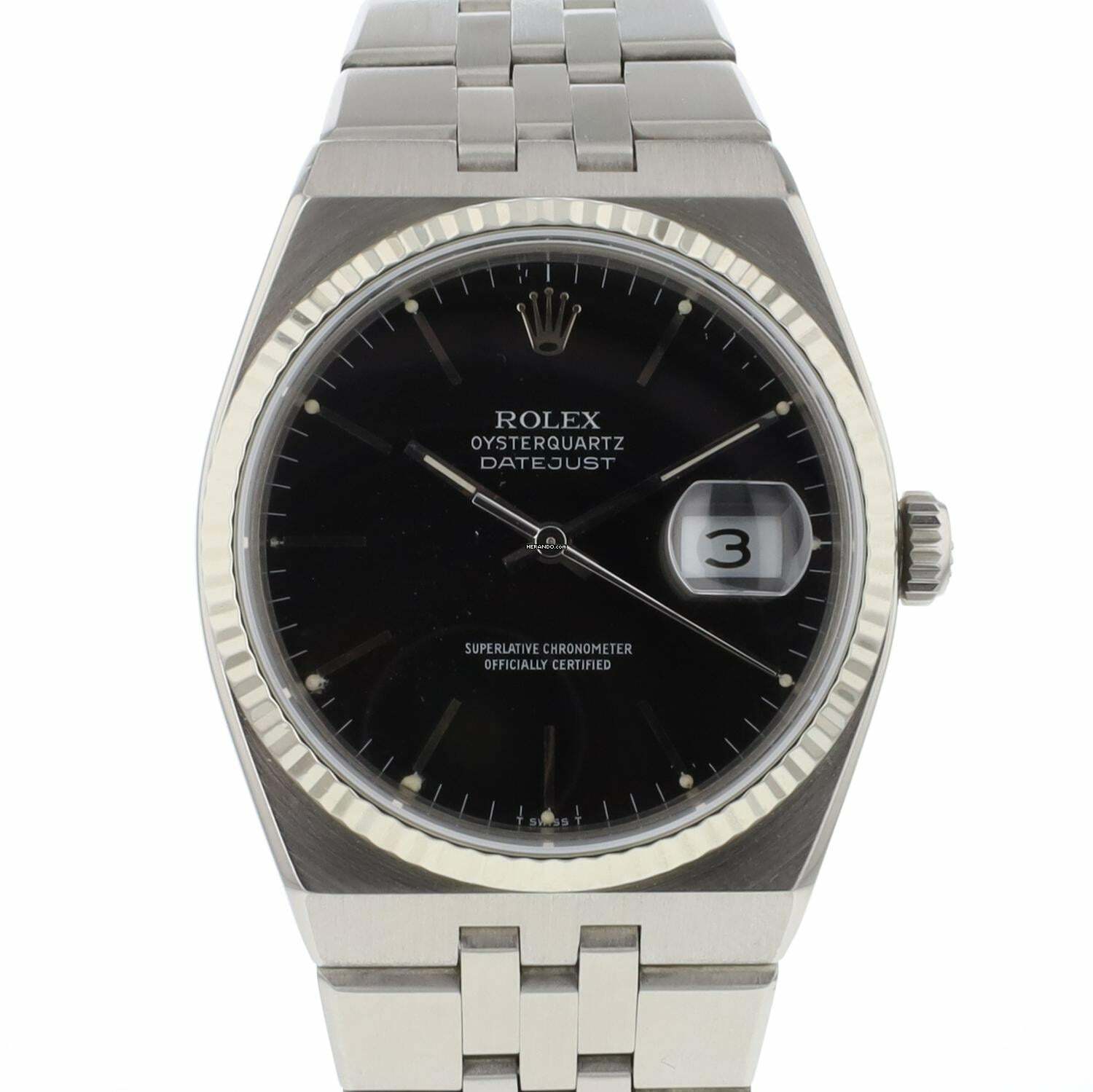 Rolex Oysterquartz Datejust 36 Black Rolex Serviced '26
