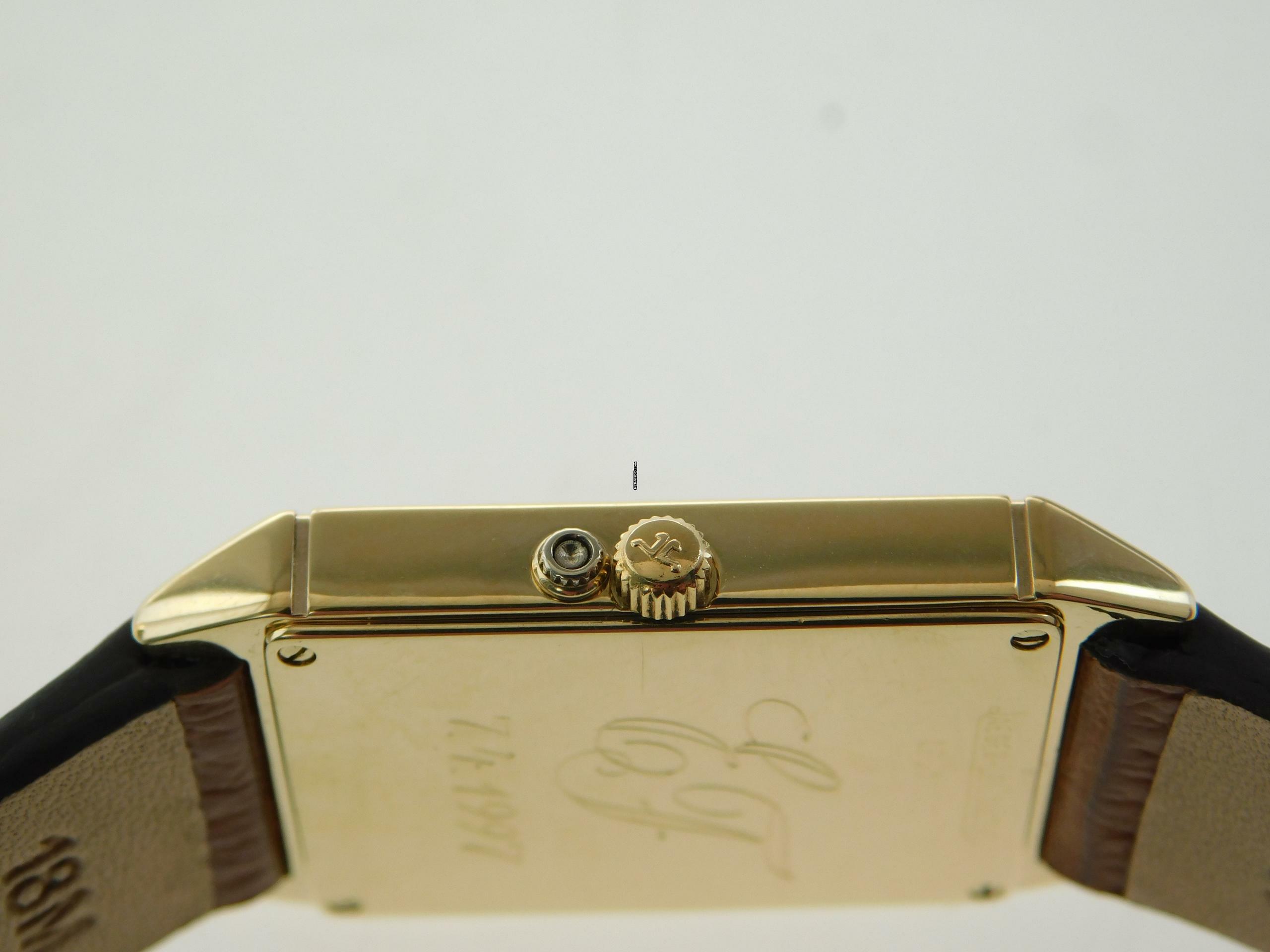 Thumbnail von Jaeger-LeCoultre 18 Karat Gelbgold Herrenuhr mit Calendar und Mondphase Rarität Herrengröße 24,5 x 38,5 mm
