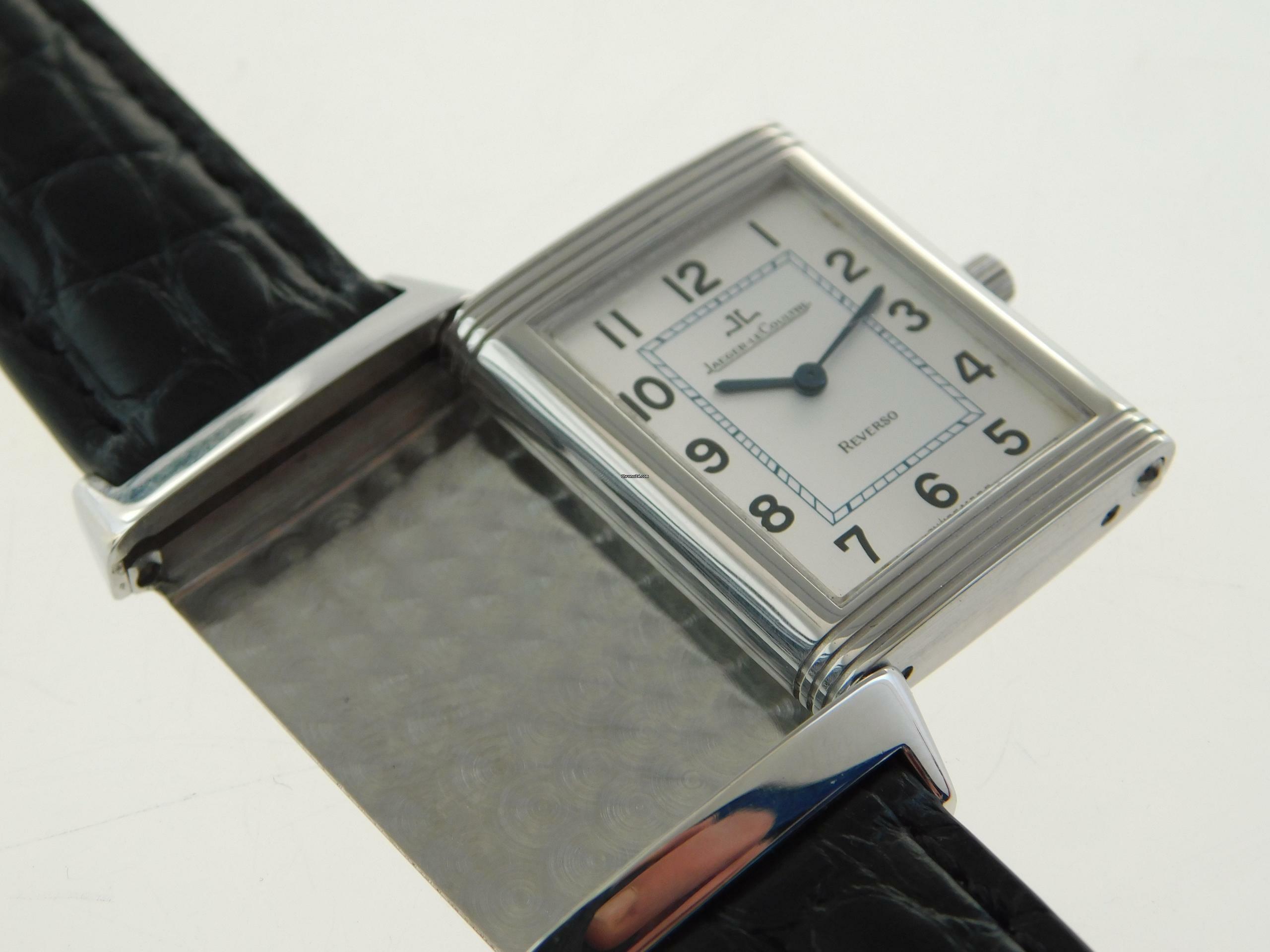 Thumbnail von Jaeger-LeCoultre Reverso Classique Classic im sehr guten Zustand mit neuem schwarzem Krokoband Classic Modell 23 x 38 mm
