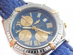 Thumbnail von Breitling Crosswind Chronograph Stahl Gold Chronometre blaues Zifferblatt