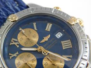 Thumbnail von Breitling Crosswind Chronograph Stahl Gold Chronometre blaues Zifferblatt