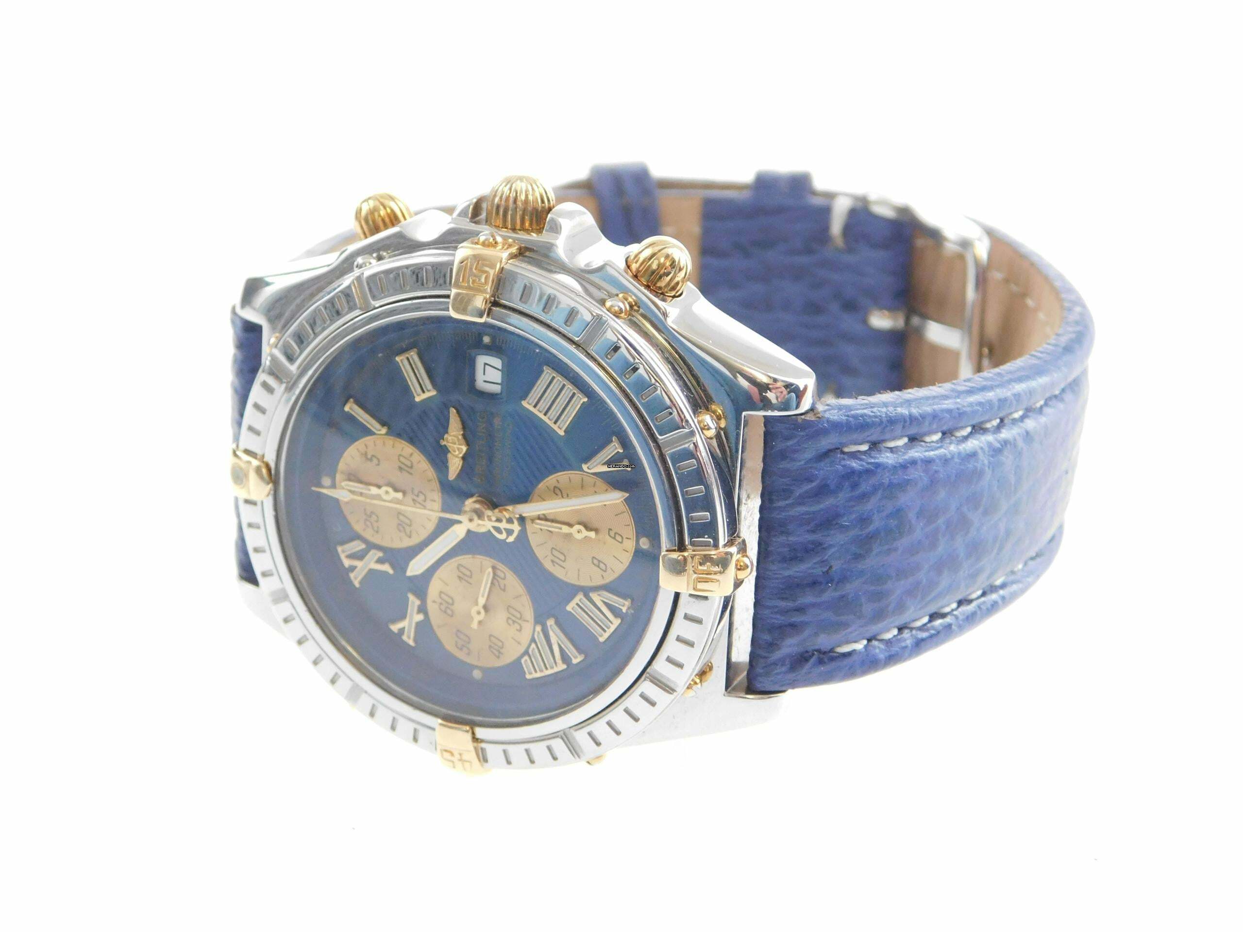 Thumbnail von Breitling Crosswind Chronograph Stahl Gold Chronometre blaues Zifferblatt