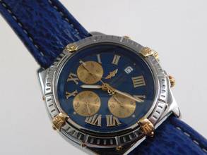 Thumbnail von Breitling Crosswind Chronograph Stahl Gold Chronometre blaues Zifferblatt