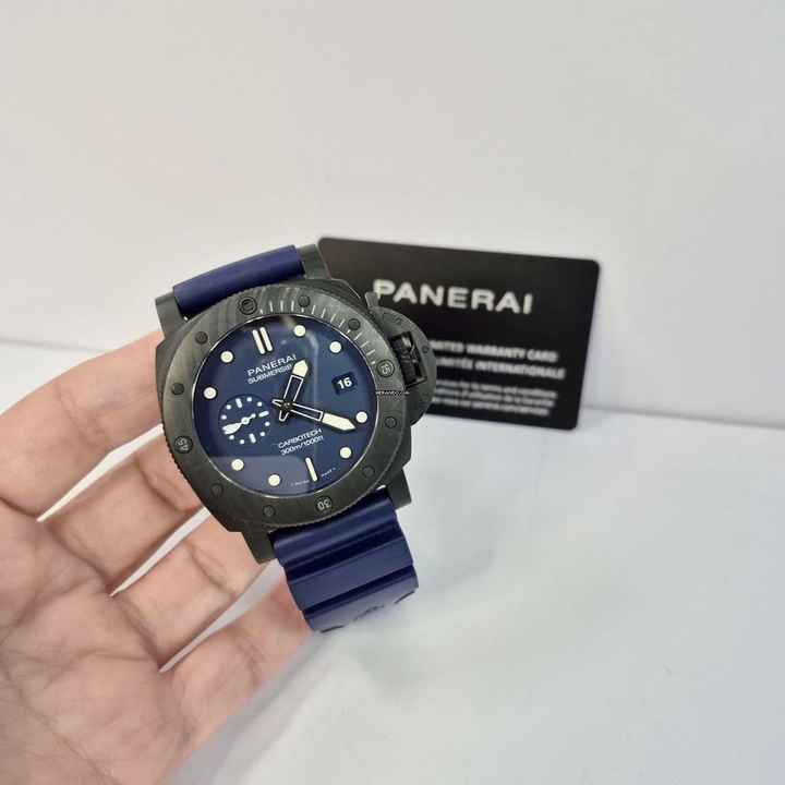  Panerai Submersible Carbotech Blu Abisso 44mm Automático Completo 