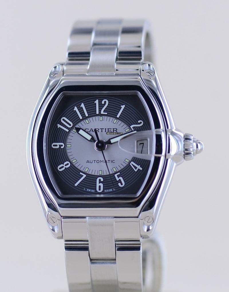 Thumbnail von Cartier Roadster Date black silver dial Automatik Sportlich Top Stahlband B+P
