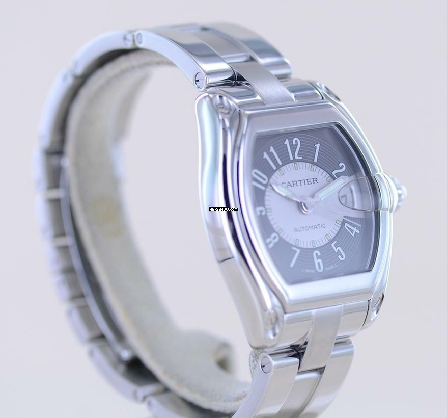 Thumbnail von Cartier Roadster Date black silver dial Automatik Sportlich Top Stahlband B+P