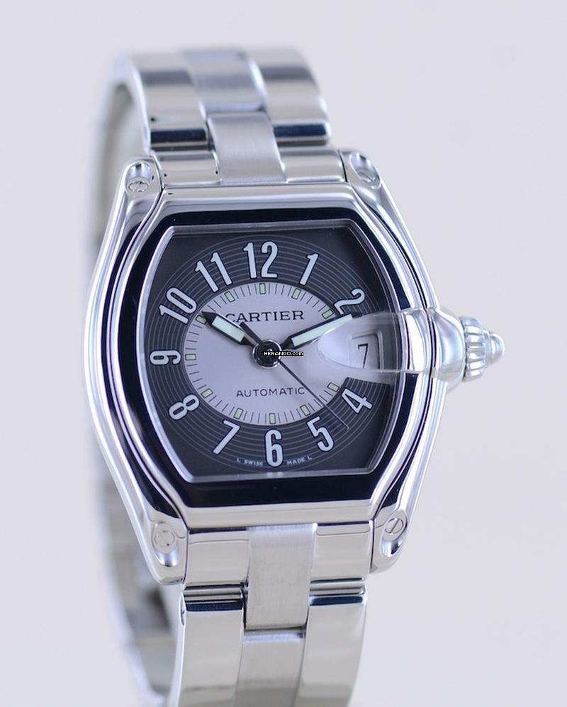 Thumbnail von Cartier Roadster Date black silver dial Automatik Sportlich Top Stahlband B+P
