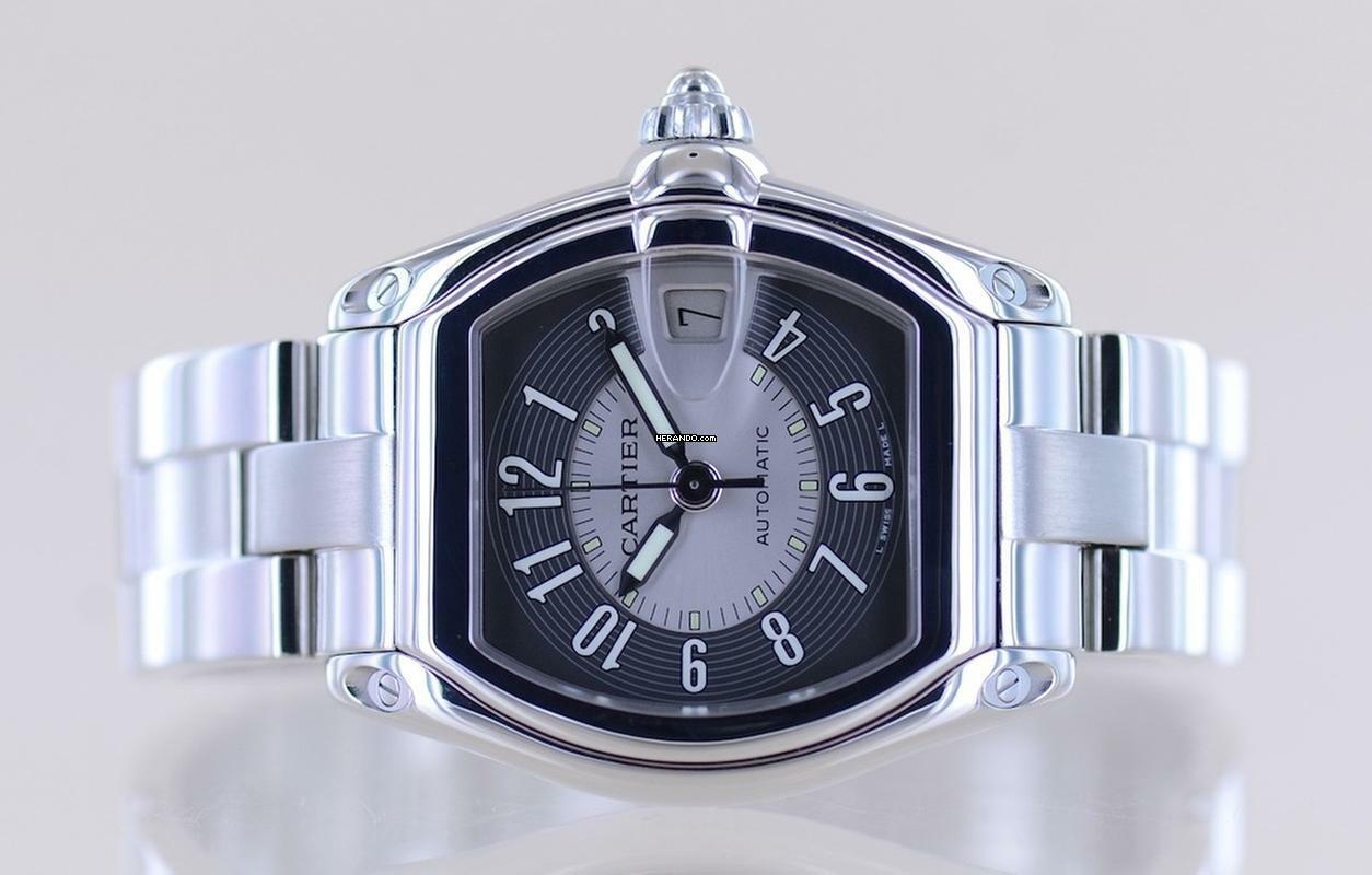 Thumbnail von Cartier Roadster Date black silver dial Automatik Sportlich Top Stahlband B+P
