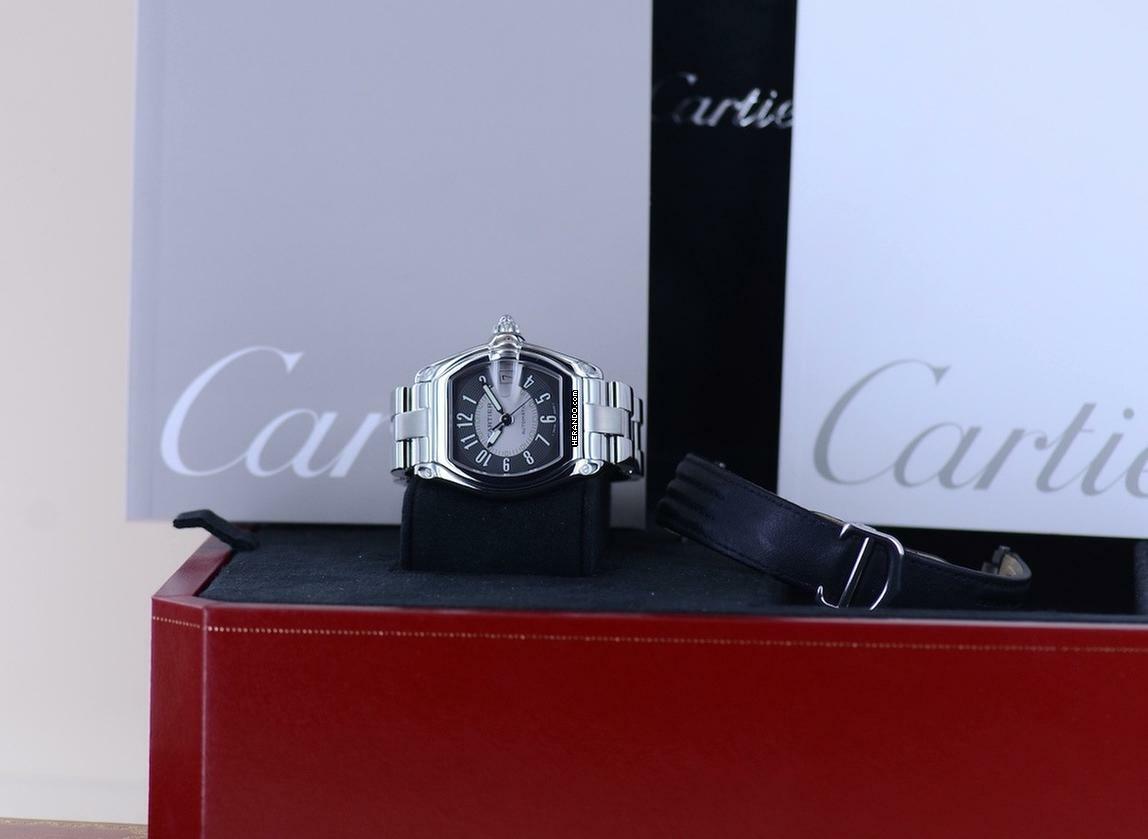 Thumbnail von Cartier Roadster Date black silver dial Automatik Sportlich Top Stahlband B+P