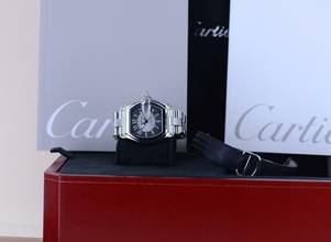Thumbnail von Cartier Roadster Date black silver dial Automatik Sportlich Top Stahlband B+P