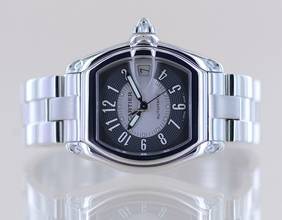 Thumbnail von Cartier Roadster Date black silver dial Automatik Sportlich Top Stahlband B+P