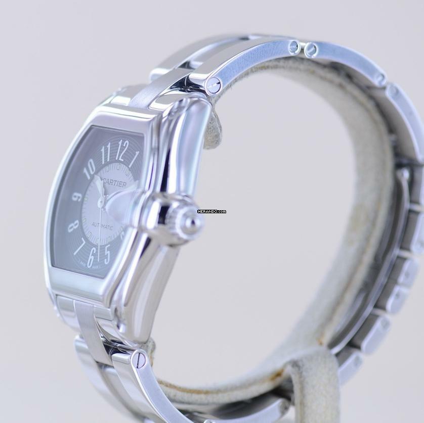 Thumbnail von Cartier Roadster Date black silver dial Automatik Sportlich Top Stahlband B+P