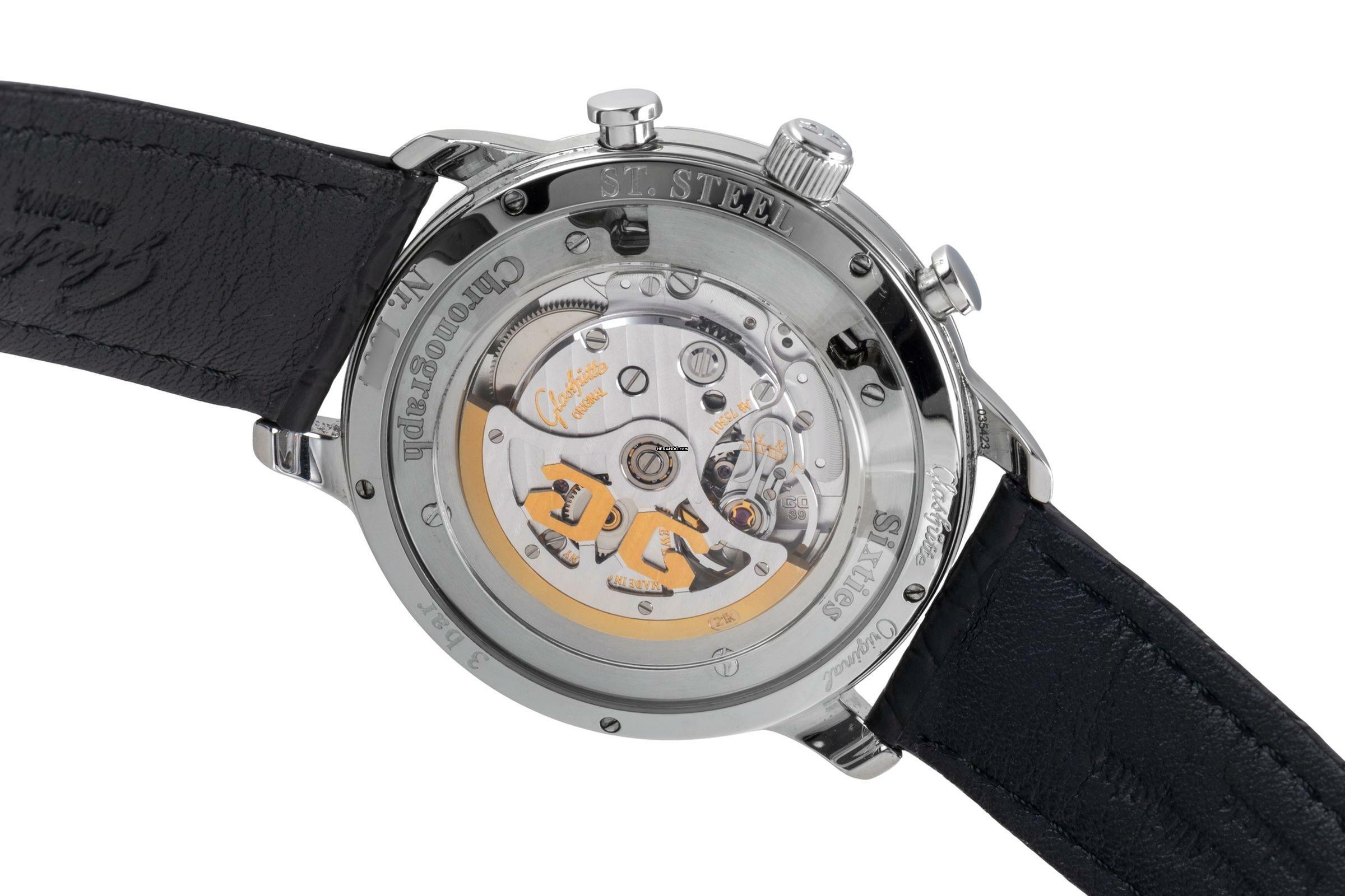 Thumbnail von Glashütte Original Sixties Chronograph Senator Sixties Chronograph Ref 1-39-34-02-22-04 Papiere 2013