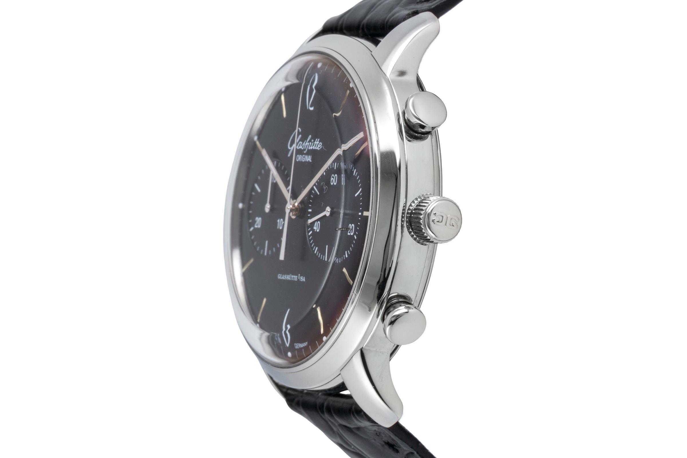 Thumbnail von Glashütte Original Sixties Chronograph Senator Sixties Chronograph Ref 1-39-34-02-22-04 Papiere 2013