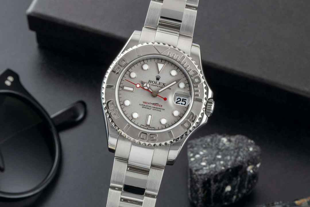  Rolex Yacht-Master 35 Oyster Stahl / Platin Medium Size Ref. 168622 B&P 2011 