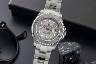 Thumbnail von Rolex Yacht-Master 35 Oyster Stahl / Platin Medium Size Ref. 168622 B&P 2011