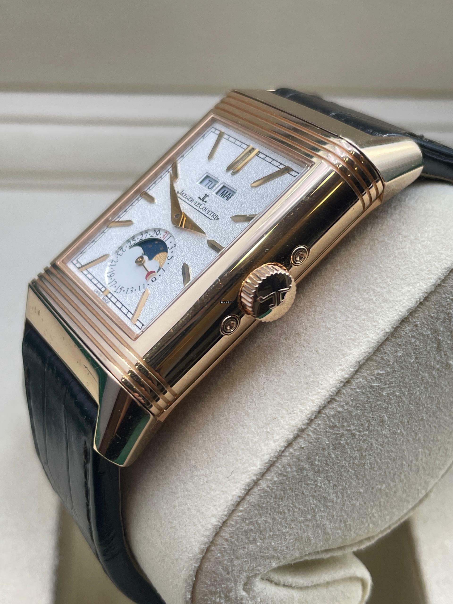 Thumbnail von Jaeger-LeCoultre Reverso Tribute Calendar TOP CONDITION MOONPHASE ROSEGOLD with box and certificate