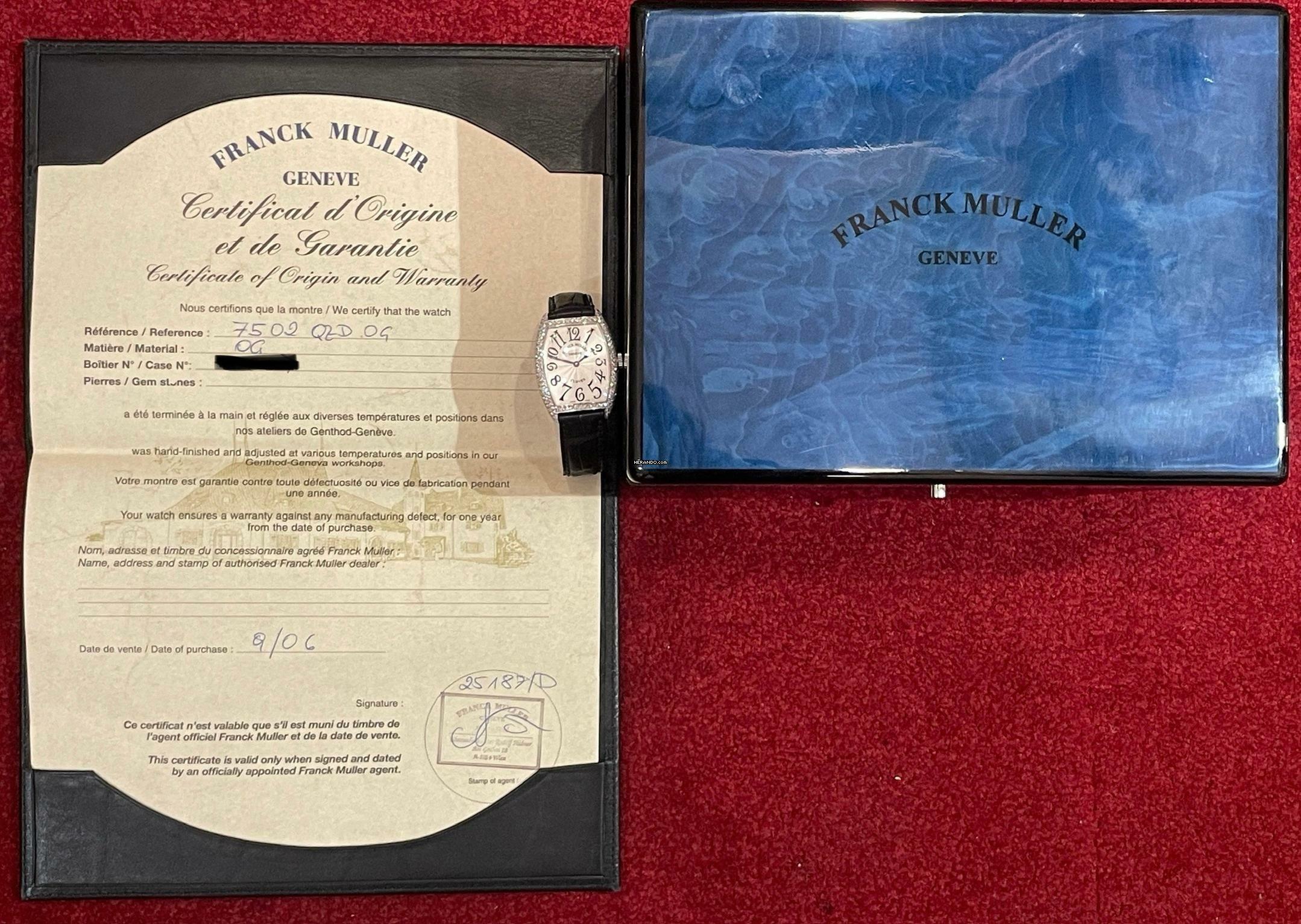 Thumbnail von Franck Muller Cintrée Curvex With Box and Papers Factory Diamonds Setting 18Kt. Whitegold