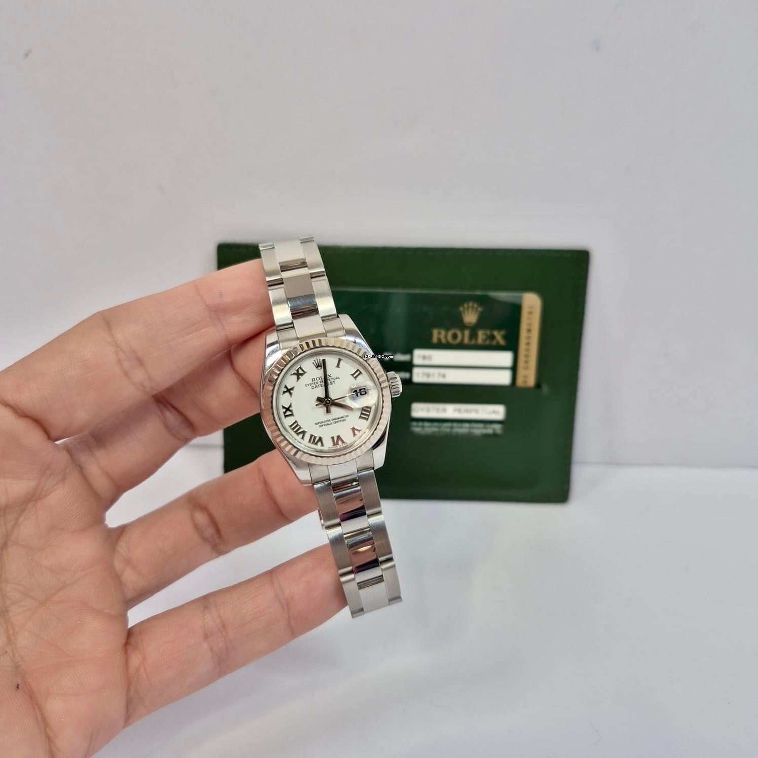  Rolex Lady-Datejust Ouro Branco & Aço 26mm Automático Completo 