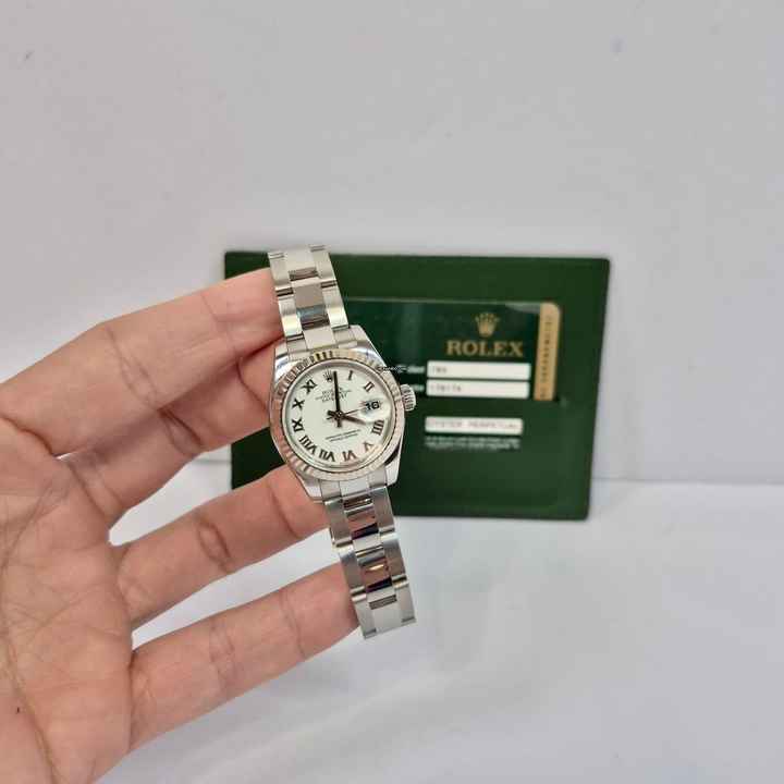  Rolex Lady-Datejust Ouro Branco & Aço 26mm Automático Completo 