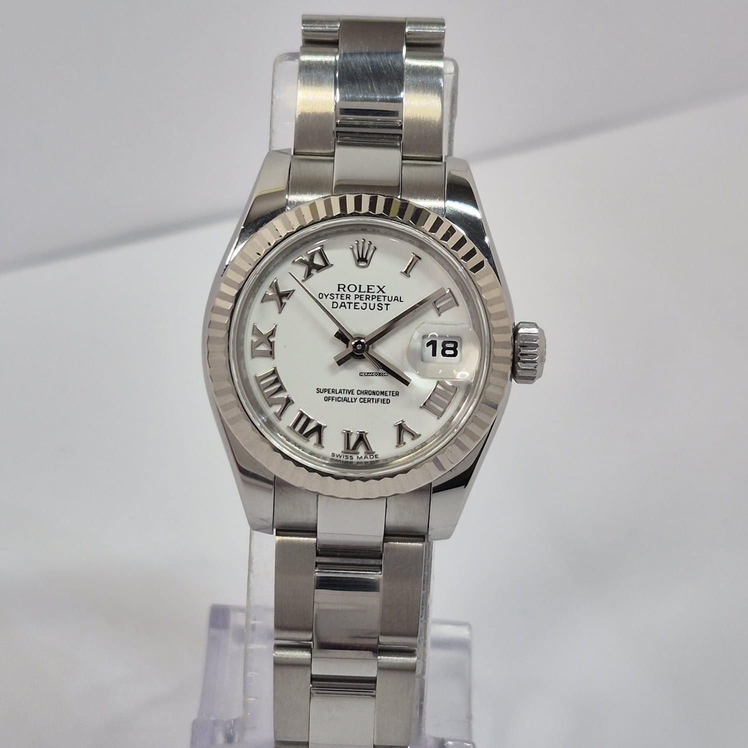 Thumbnail von Rolex Lady-Datejust Ouro Branco & Aço 26mm Automático Completo