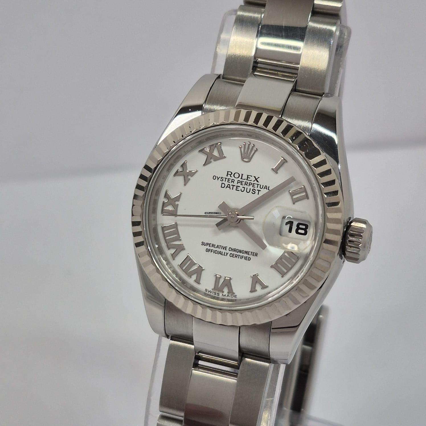 Thumbnail von Rolex Lady-Datejust Ouro Branco & Aço 26mm Automático Completo