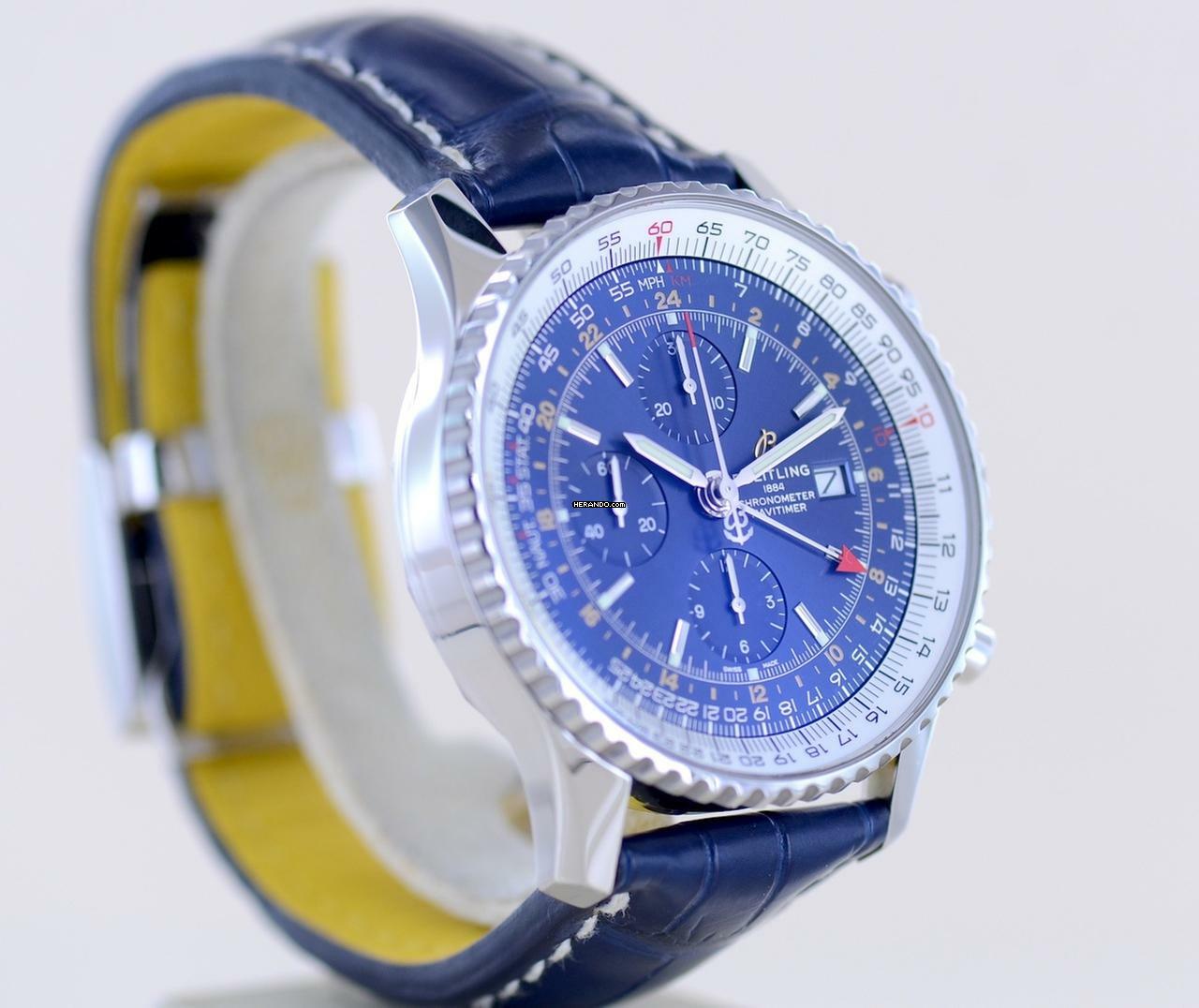 Thumbnail von Breitling Navitimer World 46 mm Chronograph blau Klassiker blue dial B+P